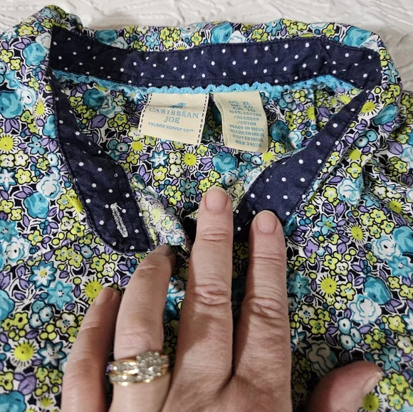 Caribean Joe Floral Button-Up Shirt Size XL - Picture 4 of 8